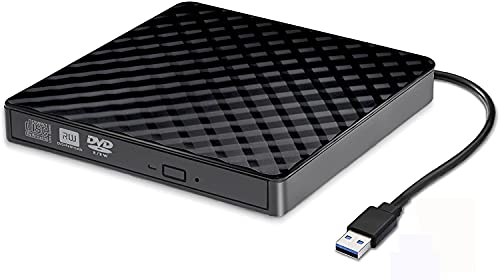 Grabadora CD/DVD Lector Portátil, Grabadora CD/DVD Externa USB 3.0, Unidad Óptica Externa de CD/DVD-RW CD Player Grabadora Ultra Slim Portátil Compatible con Windows 98/7/8/10/XP/Vista Linux Mac OS